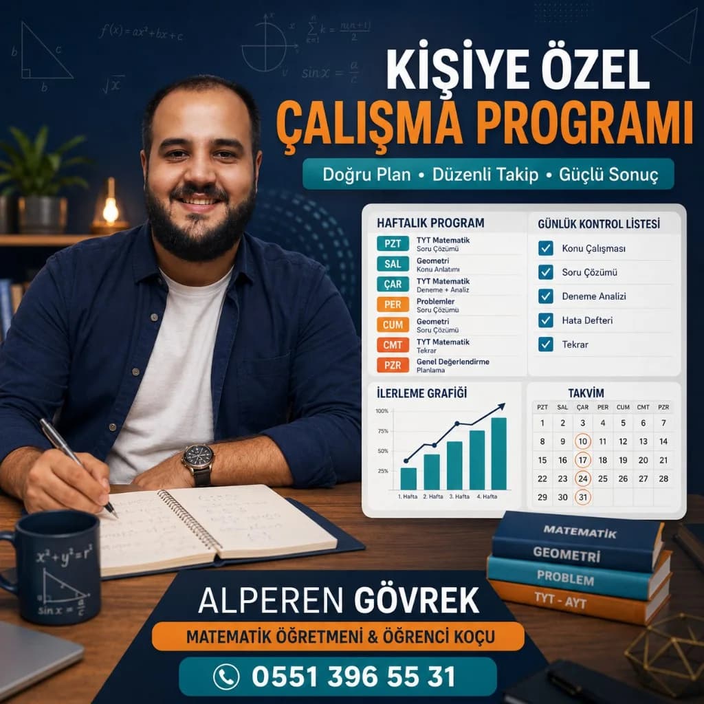 Alperen Gövrek, kişiye özel çalışma programı tanıtım afişinde